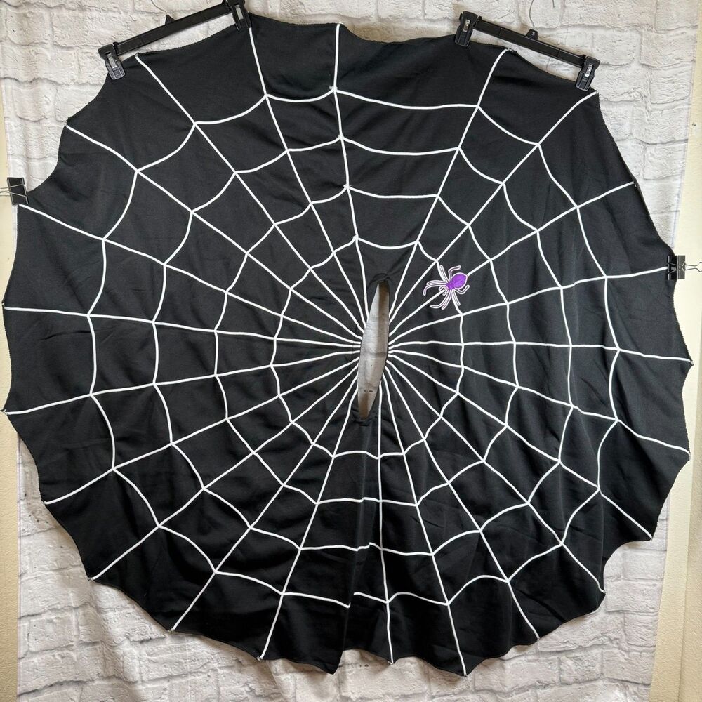 Halloween Tree Skirt 55" Cobweb Purple Spider Black Web Collections Etc
